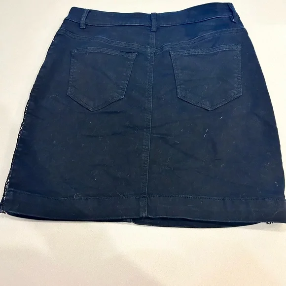 Missguided black denim and mesh mini skirt - Picture 2 of 6